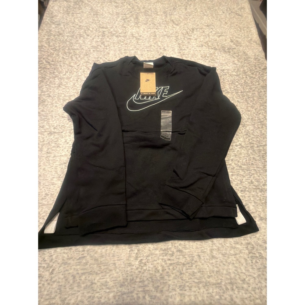 Nike Youth Black Long Sleeve Crewneck Sweatshirt Move to Zero Size L NWT
